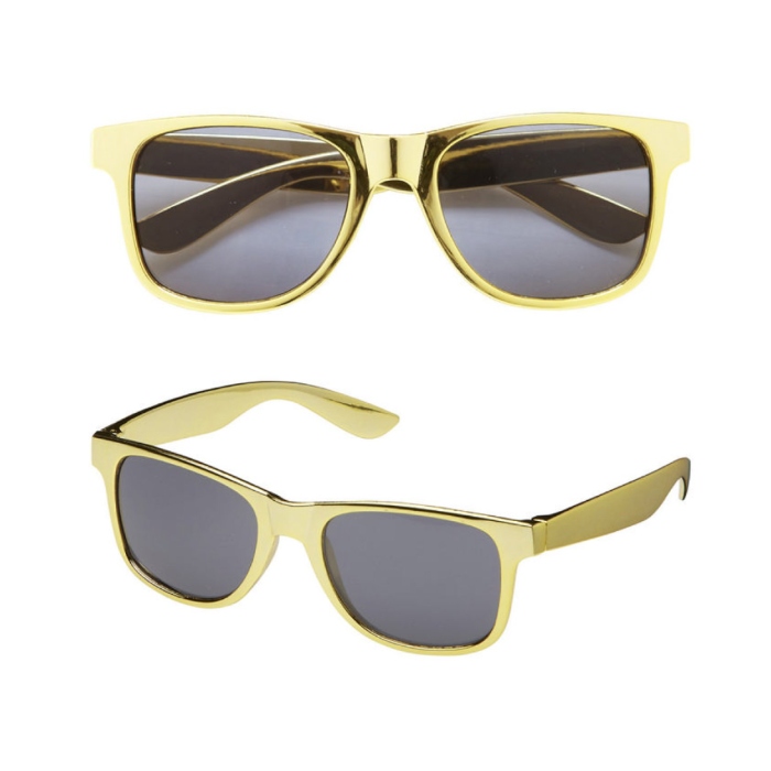 Solbriller Wayfarer i Guld - Onesize Tilbud!