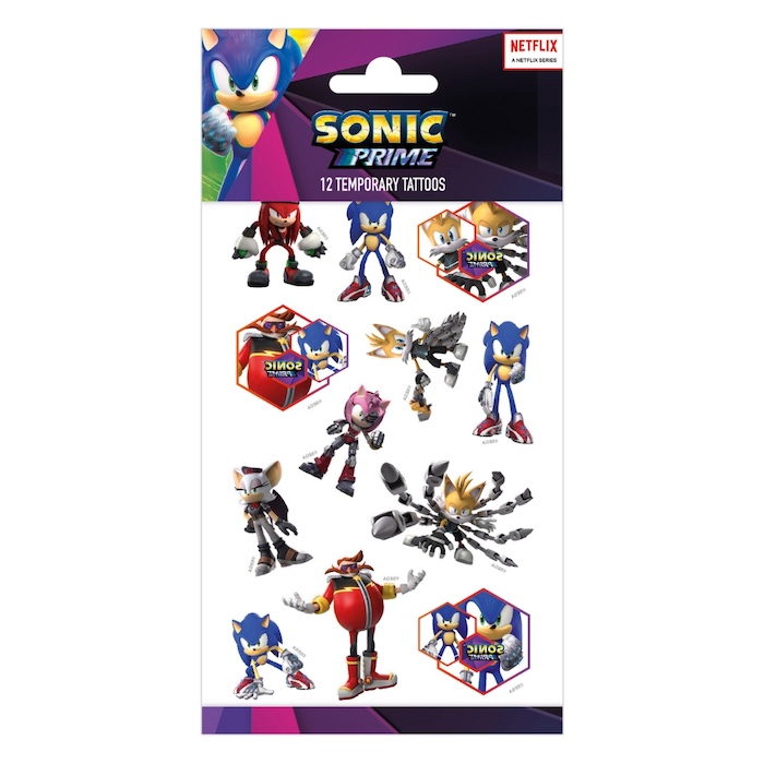 Sonic Midlertidige Tatoveringer - Perfekt til Fødselsdag!