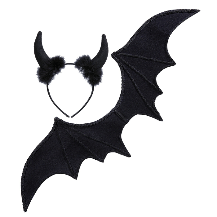 Sort Djævle Sæt - Festtilbehør til Halloween