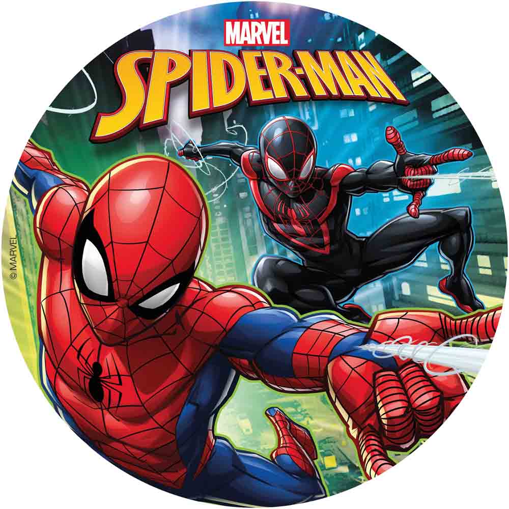 Spider Man Kageprint 20 cm – Sukkerfri Festpynt til Fødselsdag