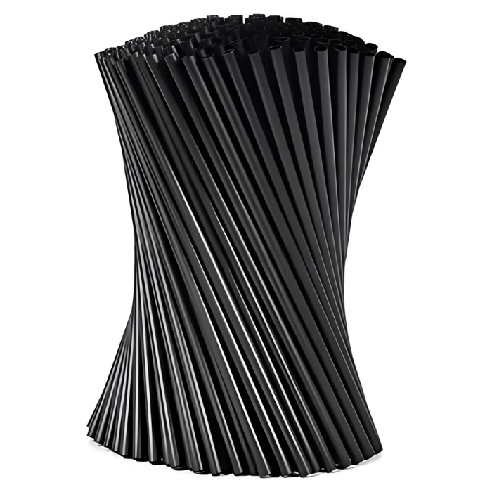 Sorte Flergangssugerør 200x8mm - 250 stk.