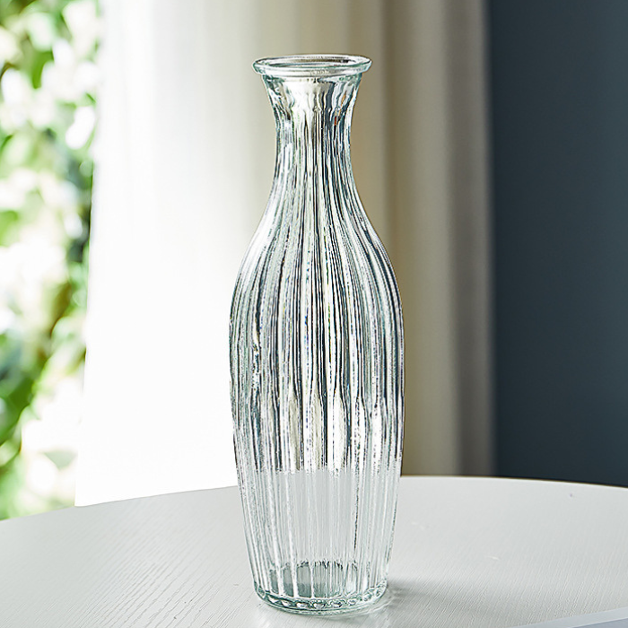 Rillet Glasvase 23 cm - Fantastisk Tilbud!