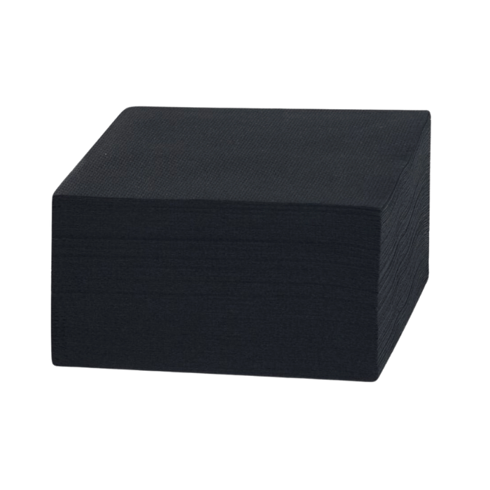 Sorte 2-lags servietter 20x20 cm - Perfekte til fest!
