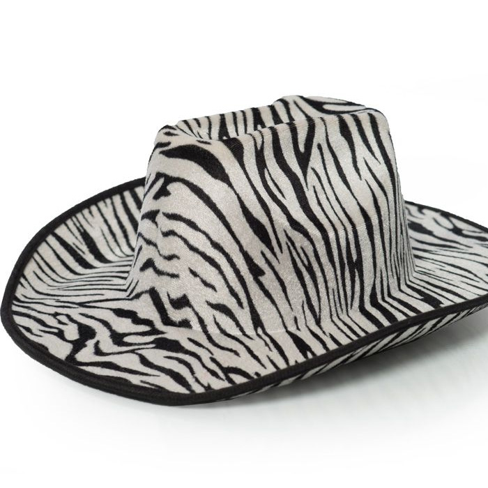 Zebra Cowboy Hat - Sjovt Festtilbehør til Din Fest!
