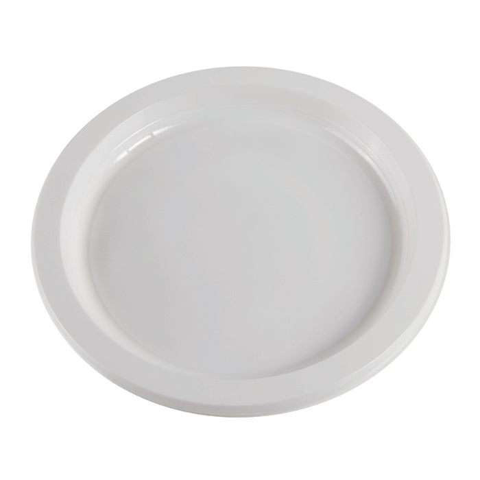 Genanvendelig plastik tallerken 22 cm - Black Friday tilbud!